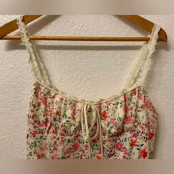 NWT Commense Floral Print Trim Cami Midi Dress - Picture 8 of 14